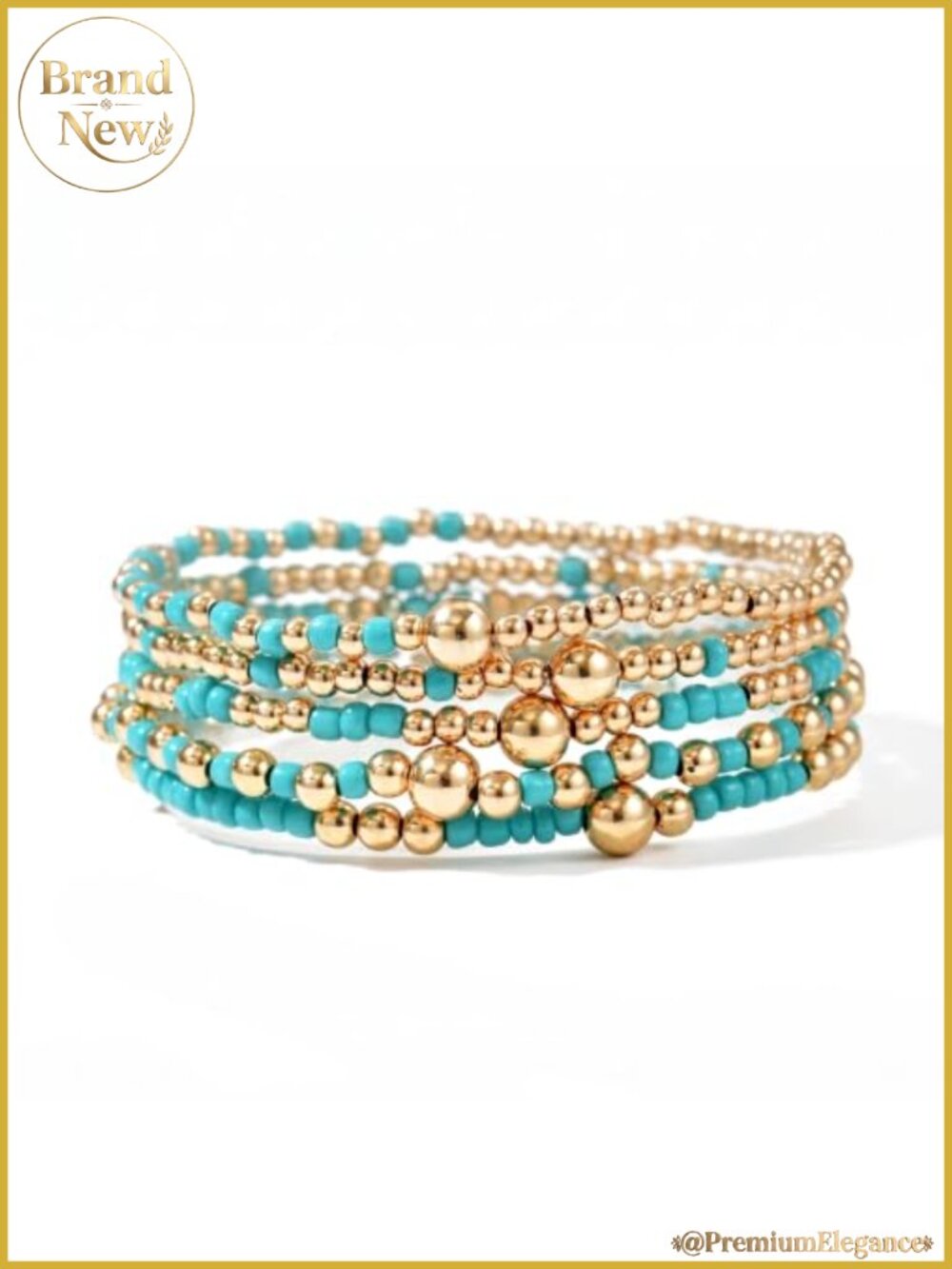 Boho Multilayer Resin Beaded Stretch Bracelets Set for Women Summer